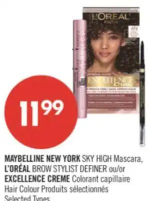 Pharmaprix MAYBELLINE NEW YORK SKY HIGH Mascara, L'ORÉAL BROW STYLIST DEFINER or EXCELLENCE CREME Hair Colour offer