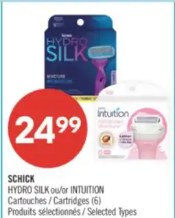 Pharmaprix SCHICK HYDRO SILK or INTUITION Cartridges offer