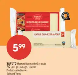 Pharmaprix SAPUTO (500 g) or PC (400 g) Cheese offer