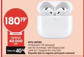 Pharmaprix APPLE AIRPODS with Charging Case offer