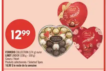 Pharmaprix FERRERO COLLECTION (174 g) or LINDT LINDOR (108 g - 168 g) Heart offer