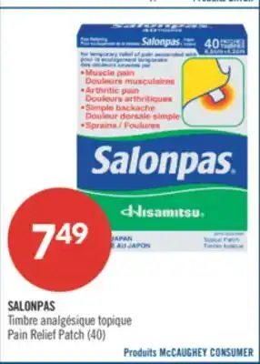 Pharmaprix SALONPAS Pain Relief Patch offer