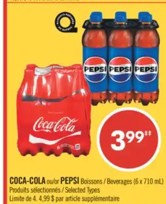 Pharmaprix COCA-COLA or PEPSI Beverages offer