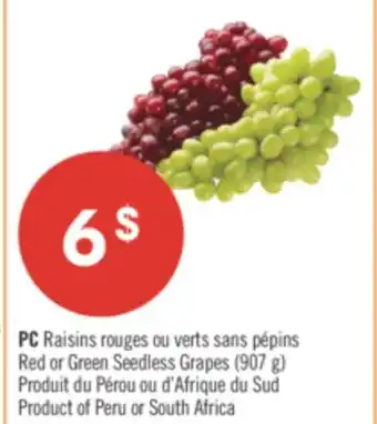 Pharmaprix PC Red or Green Seedless Grapes (907 g) offer