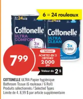 Pharmaprix COTTONELLE ULTRA Papier Bathroom Tissue offer