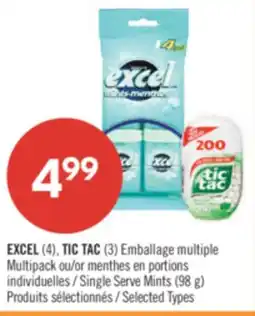 Pharmaprix EXCEL (4), TIC TAC (3) Emballage multiple Multipack or individuelles Single Serve Mints (98 g) offer