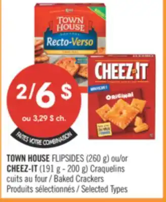 Pharmaprix TOWN HOUSE FLIPSIDES (260 g) or CHEEZ-IT (191 g - 200 g) Baked Crackers offer