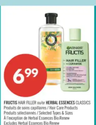 Pharmaprix FRUCTIS HAIR FILLER or HERBAL ESSENCES offer