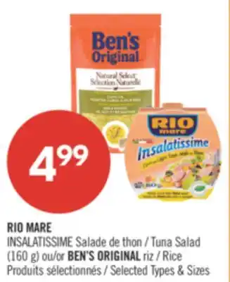 Pharmaprix RIO MARE INSALATISSIME Tuna Salad (160 g) or BEN'S ORIGINAL Rice offer