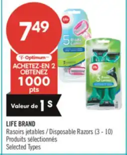 Pharmaprix LIFE BRAND Disposable Razors offer