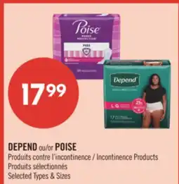 Pharmaprix DEPEND or POISE Incontinence Products offer