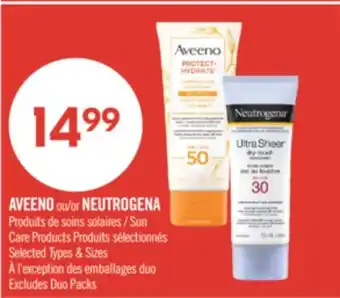 Pharmaprix AVEENO or NEUTROGENA Sun Care Products offer