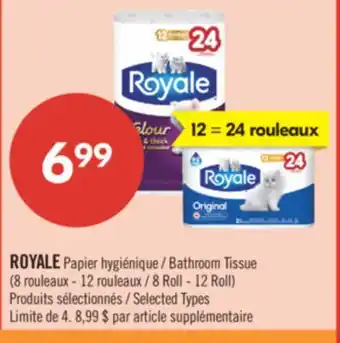 Pharmaprix ROYALE Bathroom Tissue 8 Roll - 12 Roll offer