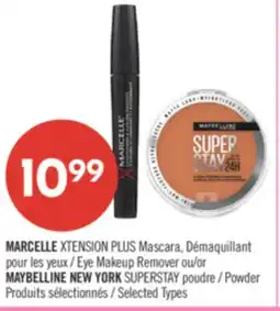 Pharmaprix MARCELLE XTENSION PLUS Mascara, Eye Makeup Remover or MAYBELLINE NEW YORK SUPERSTAY Powder offer