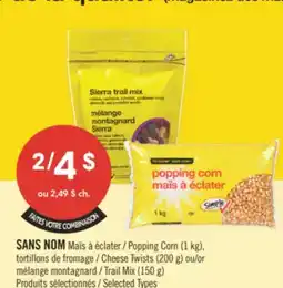 Pharmaprix NO NAME Popping Corn (1 kg), Cheese Twists (200 g) or Trail Mix (150 g) offer