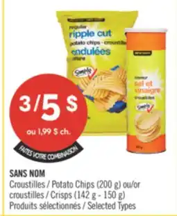 Pharmaprix NO NAME Potato Chips (200 g) or Crisps (142 g - 150 g) offer