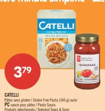 Pharmaprix CATELLI Gluten Free Pasta (340g) or PC Pasta Sauce offer