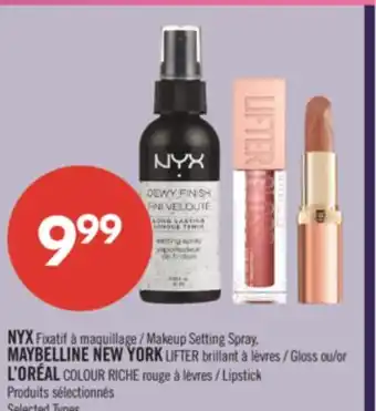 Pharmaprix NYX Makeup Setting Spray, MAYBELLINE NEW YORK LIFTER, Gloss or L'ORÉAL COLOUR RICHE Lipstick offer