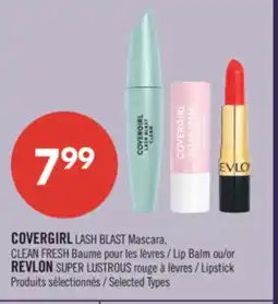 Pharmaprix COVERGIRL LASH BLAST Mascara, CLEAN FRESH Lip Balm r REVLON SUPER LUSTROUS Lipstick offer