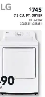 RONA LG 7.3 CU. FT. DRYER offer