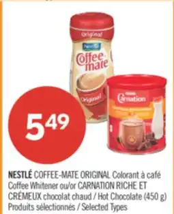 Pharmaprix NESTLÉ COFFEE-MATE ORIGINAL Coffee Whitener or CARNATION Hot Chocolate (450 g) offer