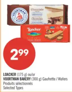 Pharmaprix LOACKER (175 g) or VOORTMAN BAKERY (300 g) Wafers offer