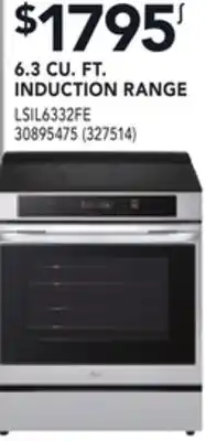 RONA SAMSUNG 6.3 CU. FT. INDUCTION RANGE offer