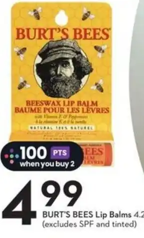 Sobeys BURT'S BEES Lip Balms offer