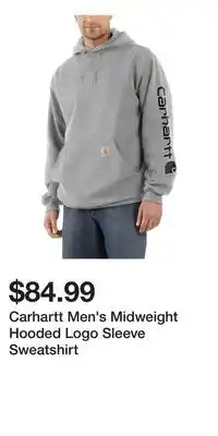 Mark's Carhartt Men's Midweight Hooded Logo Sleeve Sweatshirt offer