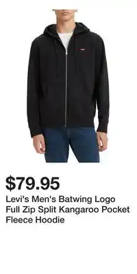 Mark's Levi's Men's Batwing Logo Full Zip Split Kangaroo Pocket Fleece Hoodie offer