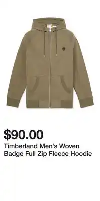 Mark's Timberland Men's Woven Badge Full Zip Fleece Hoodie offer