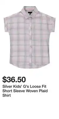 Mark's Silver Kids' G's Loose Fit Short Sleeve Woven Plaid Shirt offer