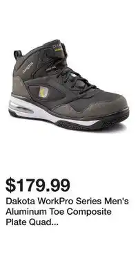 Mark's Dakota WorkPro Series Men's Aluminum Toe Composite Plate Quad Comfort Mid Cut Athletic Safety Shoes offer