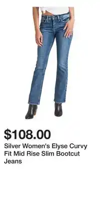 Mark's Silver Women's Elyse Curvy Fit Mid Rise Slim Bootcut Jeans offer