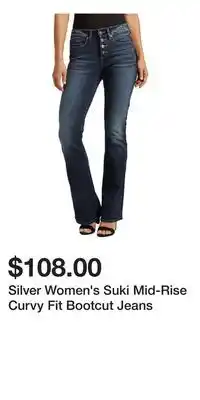 Mark's Silver Women's Suki Mid-Rise Curvy Fit Bootcut Jeans offer