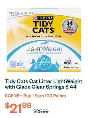 Voilà Tidy Cats Cat Litter LightWeight with Glade Clear Springs 5.44 kg offer