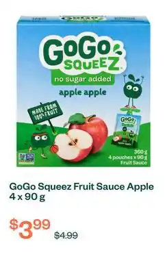 Voilà GoGo Squeez Fruit Sauce Apple 4 x 90 g offer