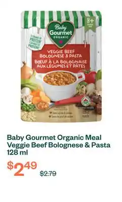 Voilà Baby Gourmet Organic Meal Veggie Beef Bolognese & Pasta 128 ml offer