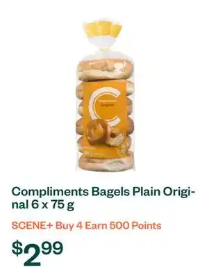 Voilà Compliments Bagels Plain Original 6 x 75 g offer