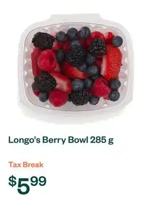 Voilà Longo's Berry Bowl 285 g offer