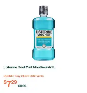 Voilà Listerine Cool Mint Mouthwash 1 L offer