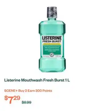 Voilà Listerine Mouthwash Fresh Burst 1 L offer