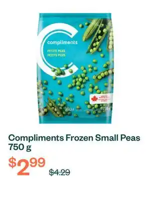 Voilà Compliments Frozen Small Peas 750 g offer