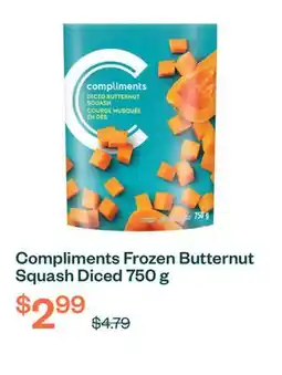 Voilà Compliments Frozen Butternut Squash Diced 750 g offer