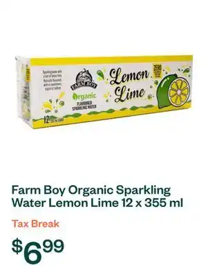 Voilà Farm Boy Organic Sparkling Water Lemon Lime 12 x 355 ml (cans) offer