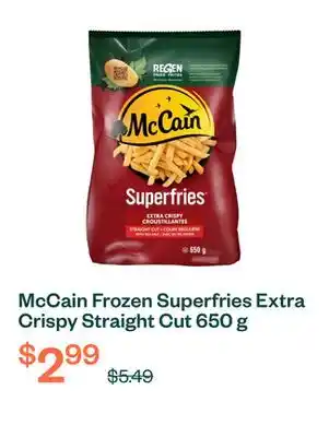 Voilà McCain Frozen Superfries Extra Crispy Straight Cut 650 g offer