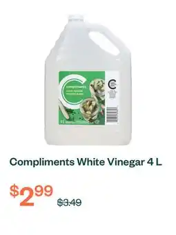 Voilà Compliments White Vinegar 4 L offer