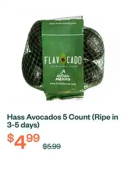 Voilà Hass Avocados 5 Count (Ripe in 3-5 days) offer