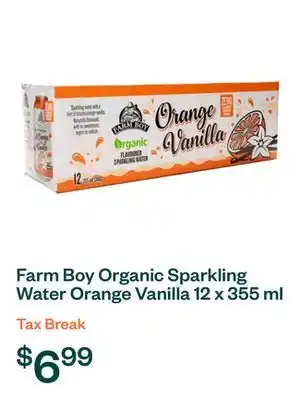 Voilà Farm Boy Organic Sparkling Water Orange Vanilla 12 x 355 ml (cans) offer