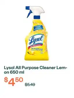 Voilà Lysol All Purpose Cleaner Lemon 650 ml offer